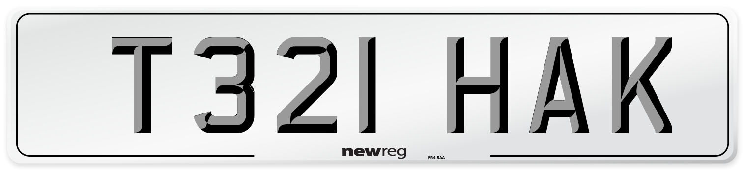 T321 HAK Number Plate from New Reg